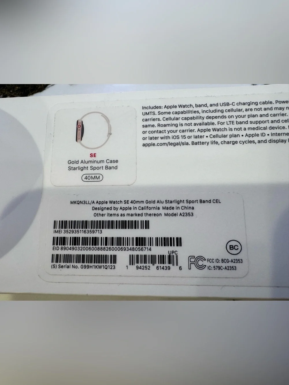Apple Watch with White Sport Band and Rose Gold Crown